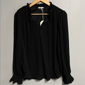NWT Jodifl Blouse Top Shirt Large Black New with Tags